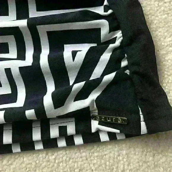 NWOT Azura Australia  Tankini Top Swimwear Tie Neck Geometric Black White - Picture 5 of 11